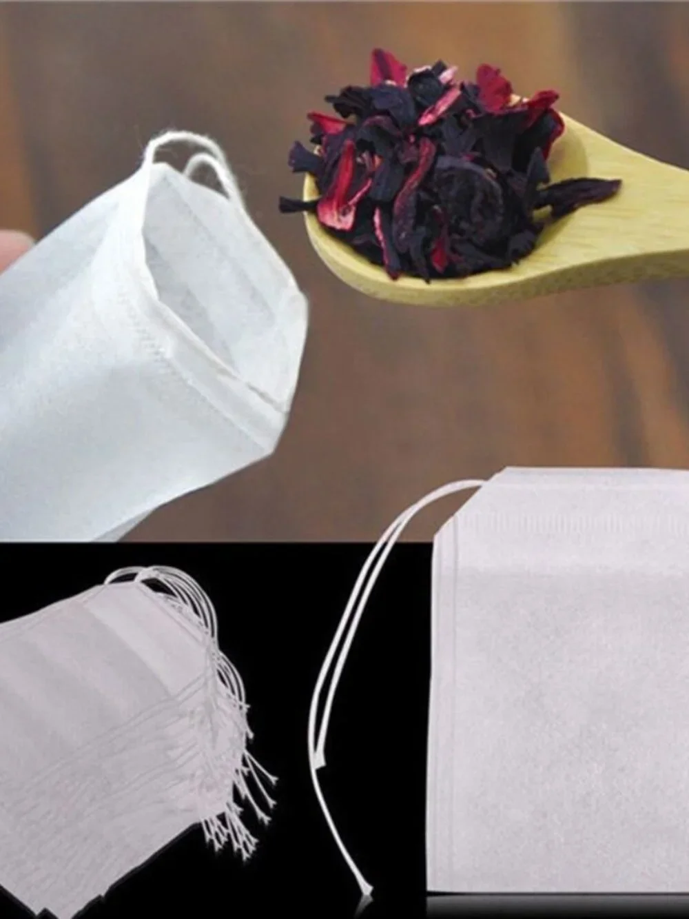 100 XXL Tea Bags Cold Brew Coffee Herbs Disposable 10 x 15 cm 6
